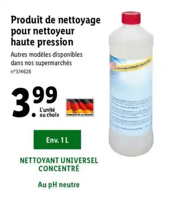 Lidl Produit de nettoyage pour nettoyeur offre