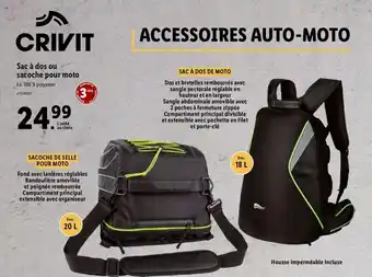 Lidl Sac à dos ou sacoche pour moto offre