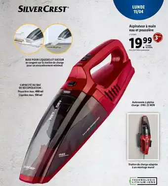 Lidl Aspirateur à main eau et poussière offre