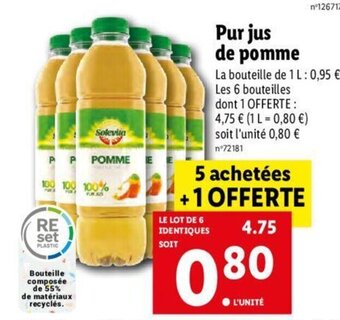 Lidl Pur jus de pomme offre