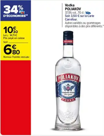 Carrefour Market Vodka POLIAKOV offre