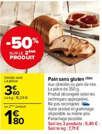 Carrefour Market Pain sans gluten offre