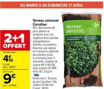 Carrefour Market Terreau universel Carrefour offre