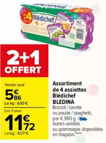 Carrefour Market Assortiment de 4 assiettes blédichef BLEDINA offre