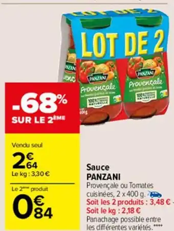 Carrefour Market Sauce PANZANI offre