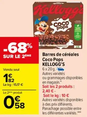 Carrefour Market Barres de céréales coco pops offre