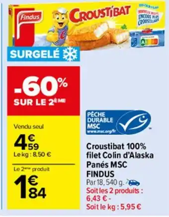Carrefour Market Croustibat 100% filet colin d'alaska panés offre