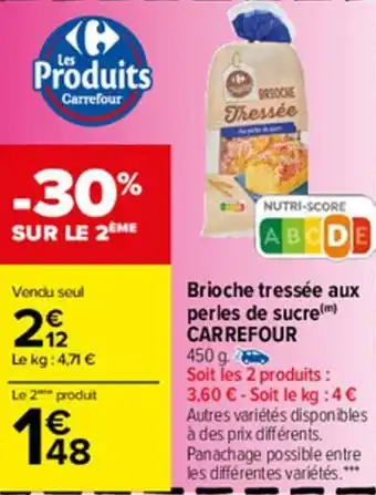 Carrefour Market Brioche tressée aux perles de sucre offre