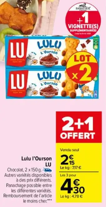 Carrefour Market Lulu l'ourson offre