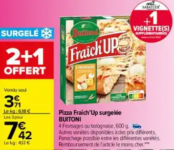 Pizza fraich'up surgelée