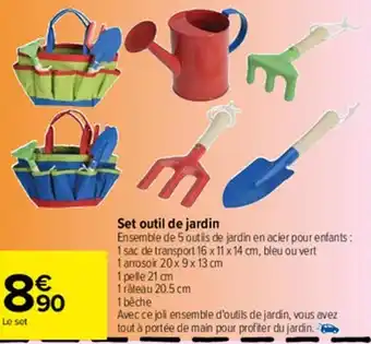 Carrefour Market Set outil de jardin offre
