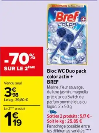 Carrefour Market Bloc WC duo pack color activ offre
