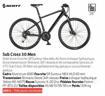 Sub cross 30 men