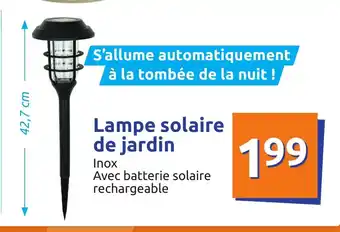 Action Lampe solaire de jardin offre