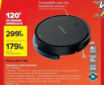 Carrefour Aspirateur Robot Connecté offre