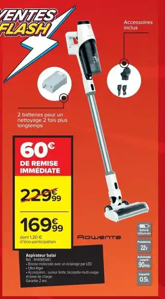 Carrefour Aspirateur Balai offre