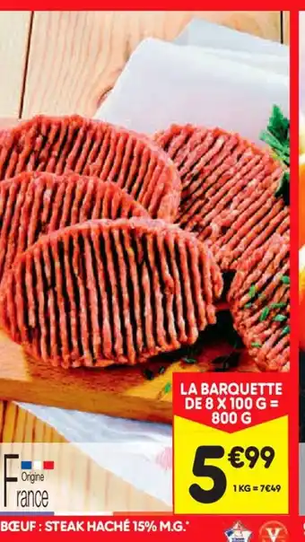 Leader Price Bœuf : Steak haché 15% M.G offre