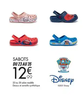 Gémo Sabots Du 23 Au 35 La Pat Patrouille Disney offre