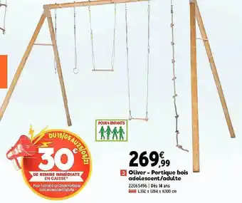 JouéClub Olier-portique Bois Adolescent Adulte offre