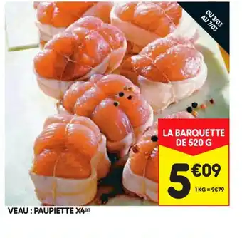Leader Price Veau: Paupiette X4 offre