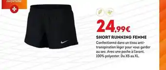 Sport 2000 Short Running Femme offre