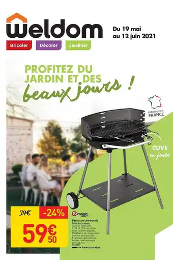 Weldom Barbecue Charbon De Bois Sur Roues Somagic offre