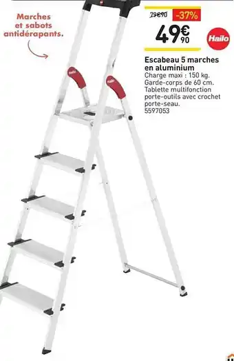 Escabeau 5 Marches En Aluminium