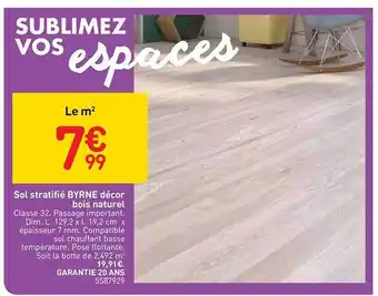 Weldom Sol Stratifié Byrne Décor Bois Naturel offre