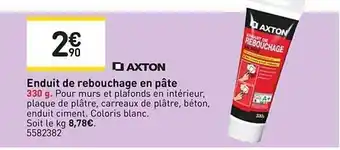 Weldom Enduit De Rebouchage En Pâte Axton offre