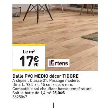 Weldom Dalle Pvc Medio Décor Tidore Artens offre