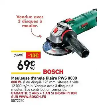 Meuleuse D'angle Filaire Pws 8000 Bosch