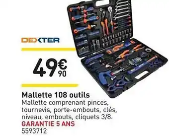 Weldom Mallette 108 Outils Dexter offre