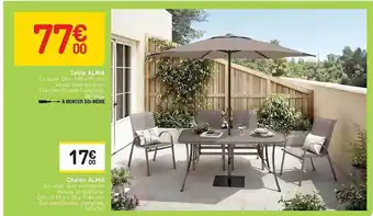 Weldom Table Alma, Chaise Alma offre