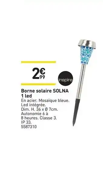 Weldom Borne Solaire Solna 1 Led offre