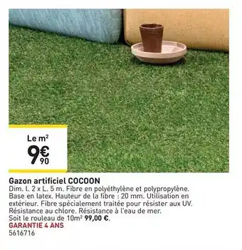 Weldom Gazon Artificiel Cocoon offre