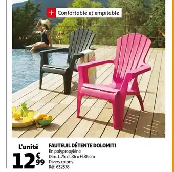 Auchan Fauteuil détente dolomiti offre