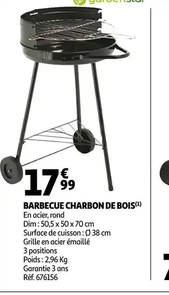 Auchan Gardenstar barbecue charbon de bois offre