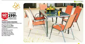 Auchan Gardenstar salon de jardin 6 personnes offre