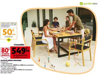 Auchan Gardenstar salon de jardin 6 personnes offre