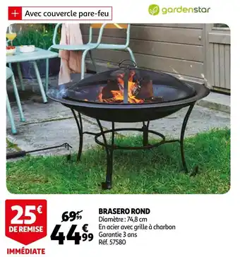 Auchan Gardenstar brasero rond offre