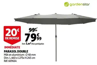 Auchan Gardenstar parasol double offre