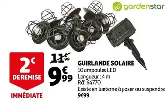 Auchan Gardenstar guirlande solaire offre