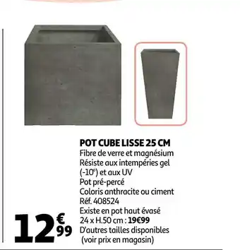 Pot cube lisse 25 cm