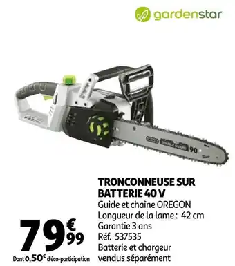 Auchan Gardenstar tronconneuse sur batterie offre