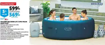 Auchan Bestway spa gonflable rond lay-z-spa® milan airjet plus offre