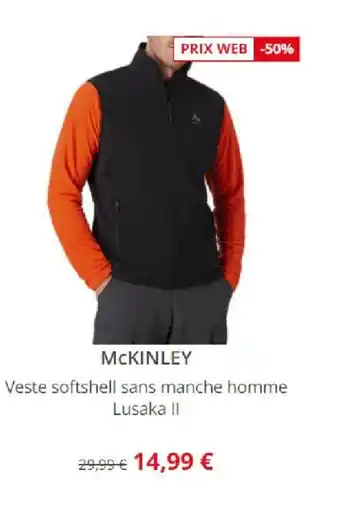 Intersport Veste sofshell sans manche homme lusaka UII offre