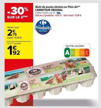 Carrefour Œufs de poules élevées en plein air offre
