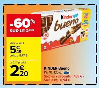 Carrefour KINDER bueno offre