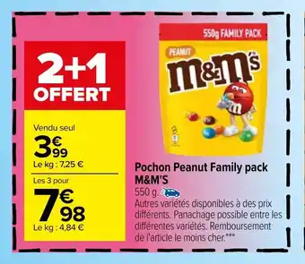 Carrefour Pochon peanut family pack M&M'S offre