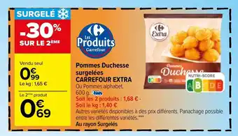 Carrefour Pommes duchesse surgelées CARREFOUR EXTRA offre